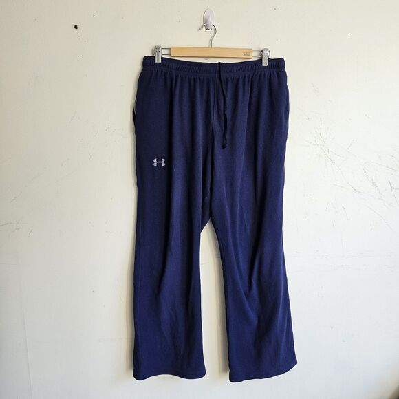 Vintage Under Armour Men’s Fleece Pants XL Navy Elastic Waist Soft. - Picture 2 of 10